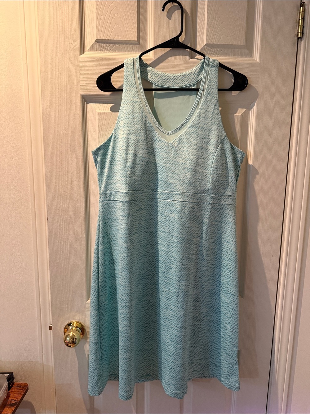 Light Blue V-Neck Sleeveless Women’s Dress
